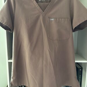 Figs Brown Scrub Top